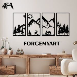Mountain Wilderness Metal Wall Art (4 Panel Set)